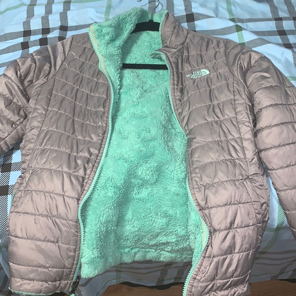 Warm north face jacket, reversible